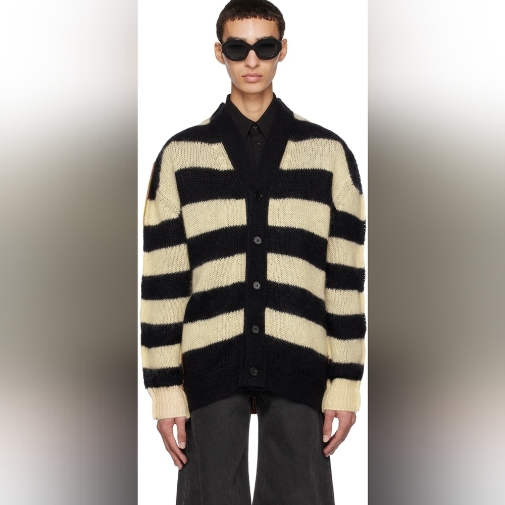 Marni mohair/wool striped cardigan XS S M L XL XXL BNWT in blue white red color